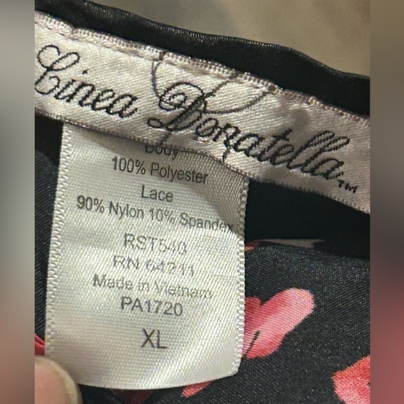 Linea Donatello Hot Pink Satin floral Pajamas 2pc XL 150 - Picture 3 of 3